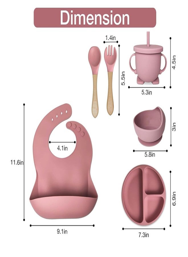 edtepy 6PCS Silicone Baby Feeding Set - Suction Bowl, Plate, Bib, Spoon, Fork & Sippy Cup | BPA-Free, Microwave Safe | Multicolor Weaning Set for 6+ Months (Multicolor) (1- Pack) - Image 2