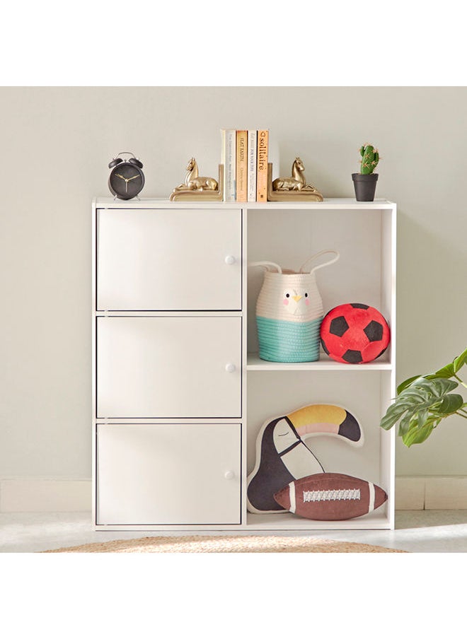 Home Box Vanilla Junior 3-Door Storage Unit with 2 Open Shelves 29.8 x 89 x 82 cm  - Image 2