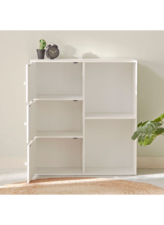 Home Box Vanilla Junior 3-Door Storage Unit with 2 Open Shelves 29.8 x 89 x 82 cm  - Image 4