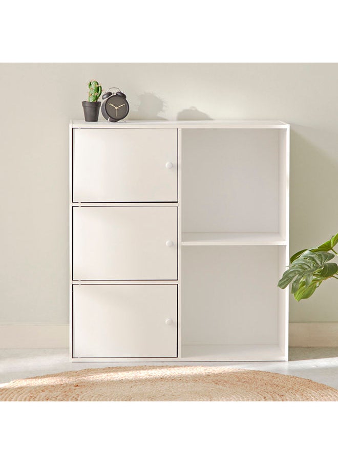 Home Box Vanilla Junior 3-Door Storage Unit with 2 Open Shelves 29.8 x 89 x 82 cm  - Image 3