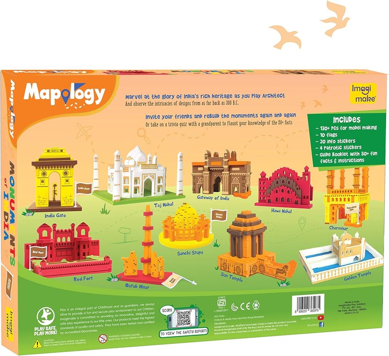 Imagimake Mapology Monuments of India - Construction Set - Make 10 Monuments - Educational Toy for Boys & Girls Above 5 Years - Image 5