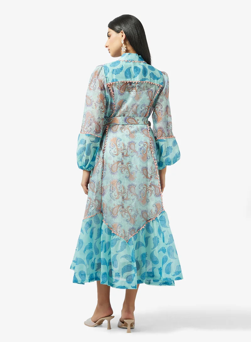 Khizana Paisley Print Dress