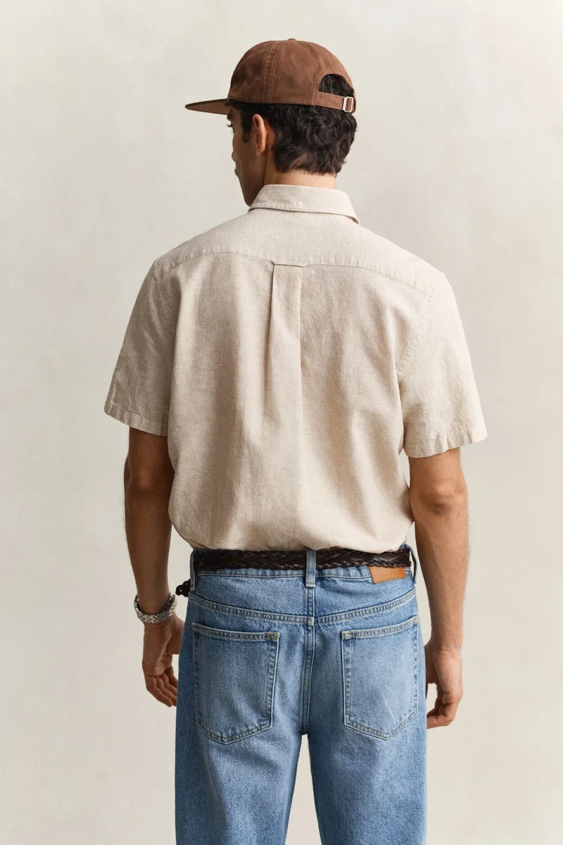 GANT  Regular Cotton Linen Short SleeveShirt for Men | Best Price UAE