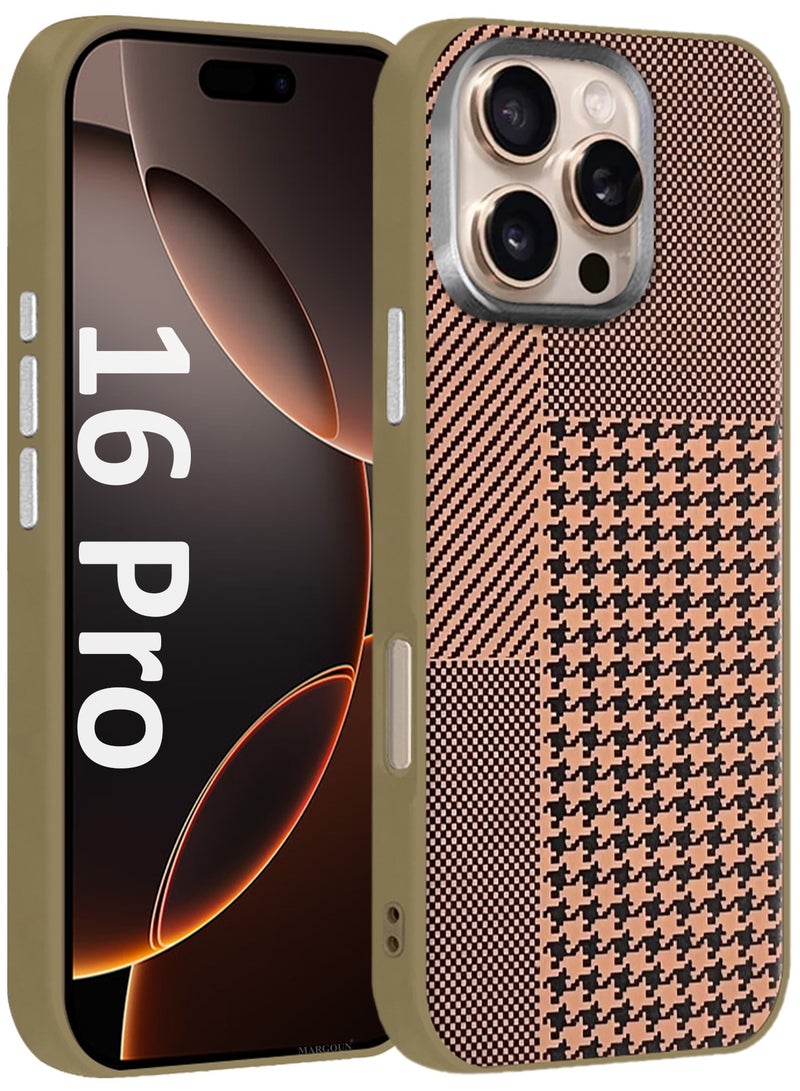 CATANES Hard Silicone Protective Case Cover for iPhone 16 Pro - Houndstooth Pattern - Image 1