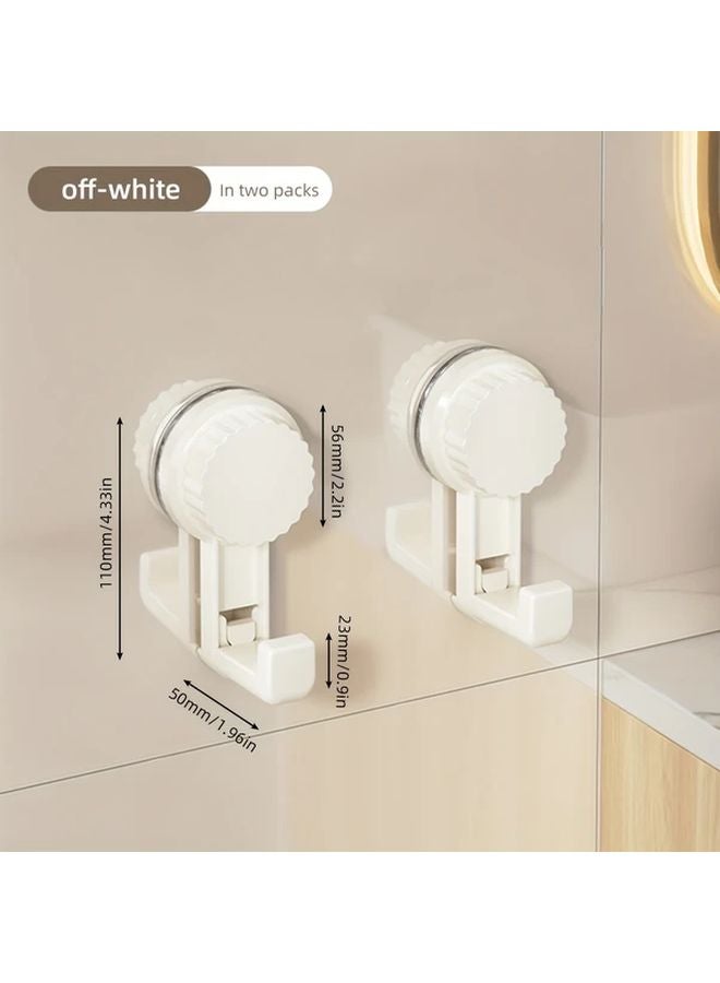 خطافات مناشف بيضاء على شكل L مثبتة على الحائط مع أكواب شفط للمطبخ والحمام - Image 1