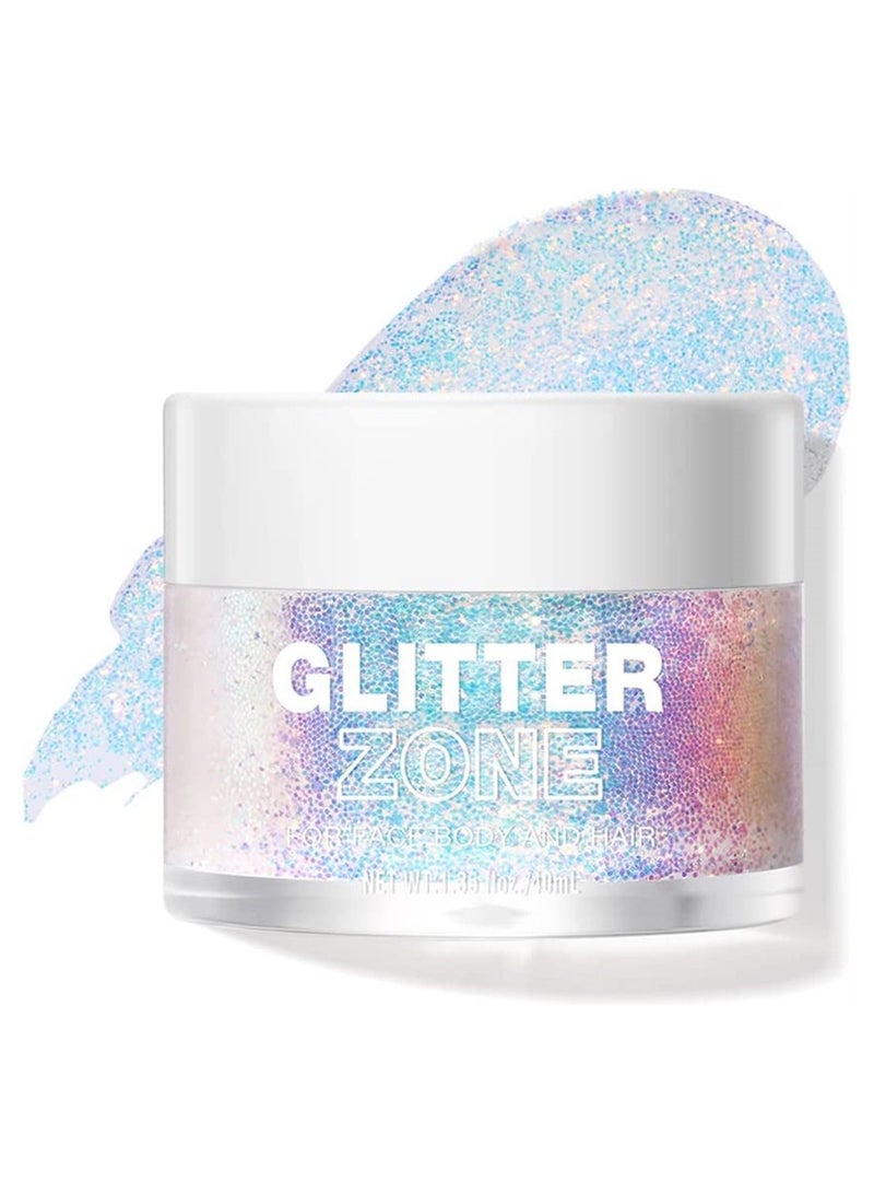 SYOSI Body Glitter Gel for Body Face Hair and Lip Color Changing Glitter Gel Under Light - Image 1