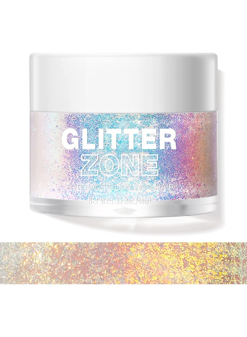 SYOSI Body Glitter Gel for Body Face Hair and Lip Color Changing Glitter Gel Under Light - Image 2