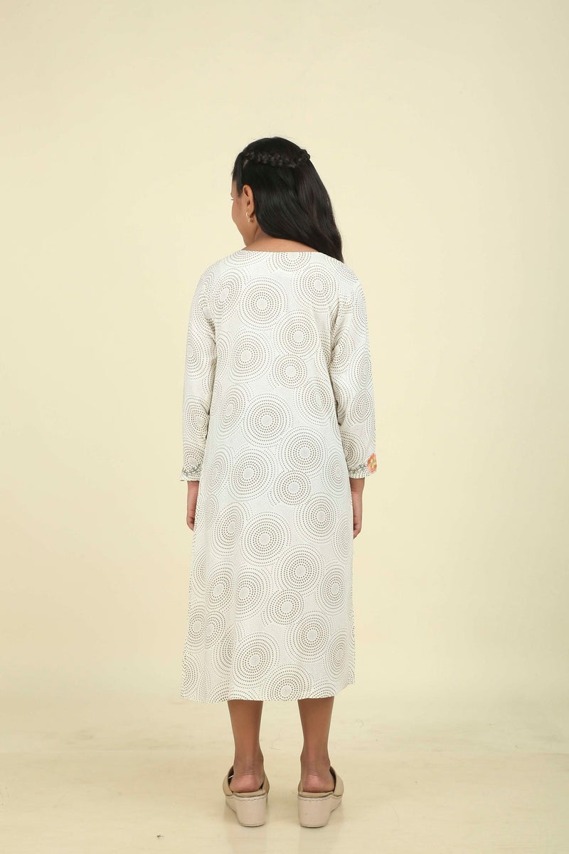 HANA & SARA Girls Long Trendy Printed Arabic Jalabiya For Girls - Image 4
