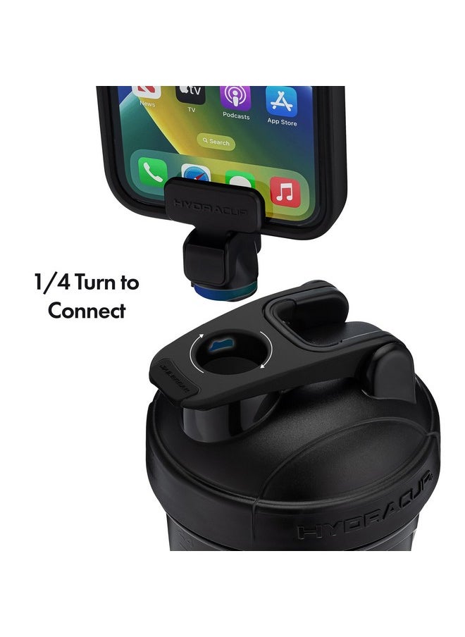 HYDRA CUP Jailbreak - 20 Oz Shaker Cup With Removable Phone Clip, Small Shaker Bottle For Protein Shakes With Carry Handle & Ball Blender, Bpa Free (Black/Clear)  - Image 2