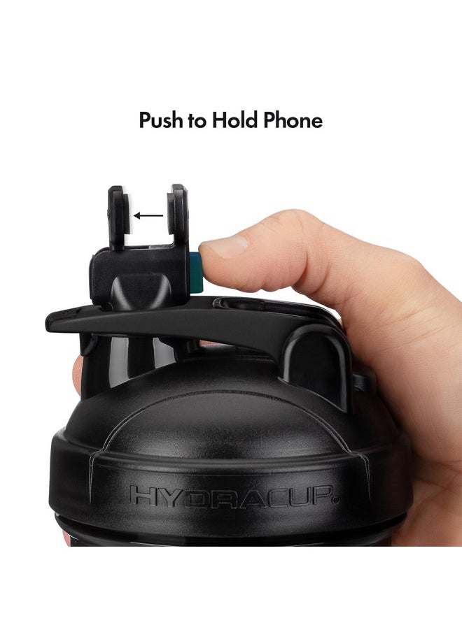 HYDRA CUP Jailbreak - 20 Oz Shaker Cup With Removable Phone Clip, Small Shaker Bottle For Protein Shakes With Carry Handle & Ball Blender, Bpa Free (Black/Clear)  - Image 3
