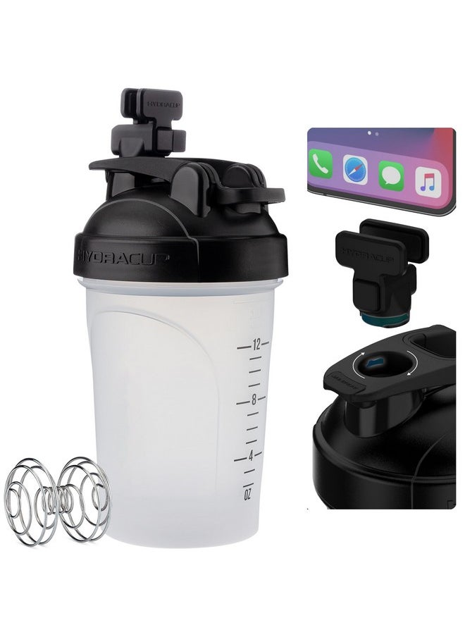 HYDRA CUP Jailbreak - 20 Oz Shaker Cup With Removable Phone Clip, Small Shaker Bottle For Protein Shakes With Carry Handle & Ball Blender, Bpa Free (Black/Clear)  - Image 1