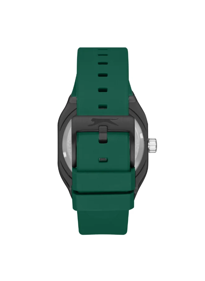 سلازنجر Men's Automatic  Display Watch With Dark Green Silicone Strap - SL.9.2415.1.02