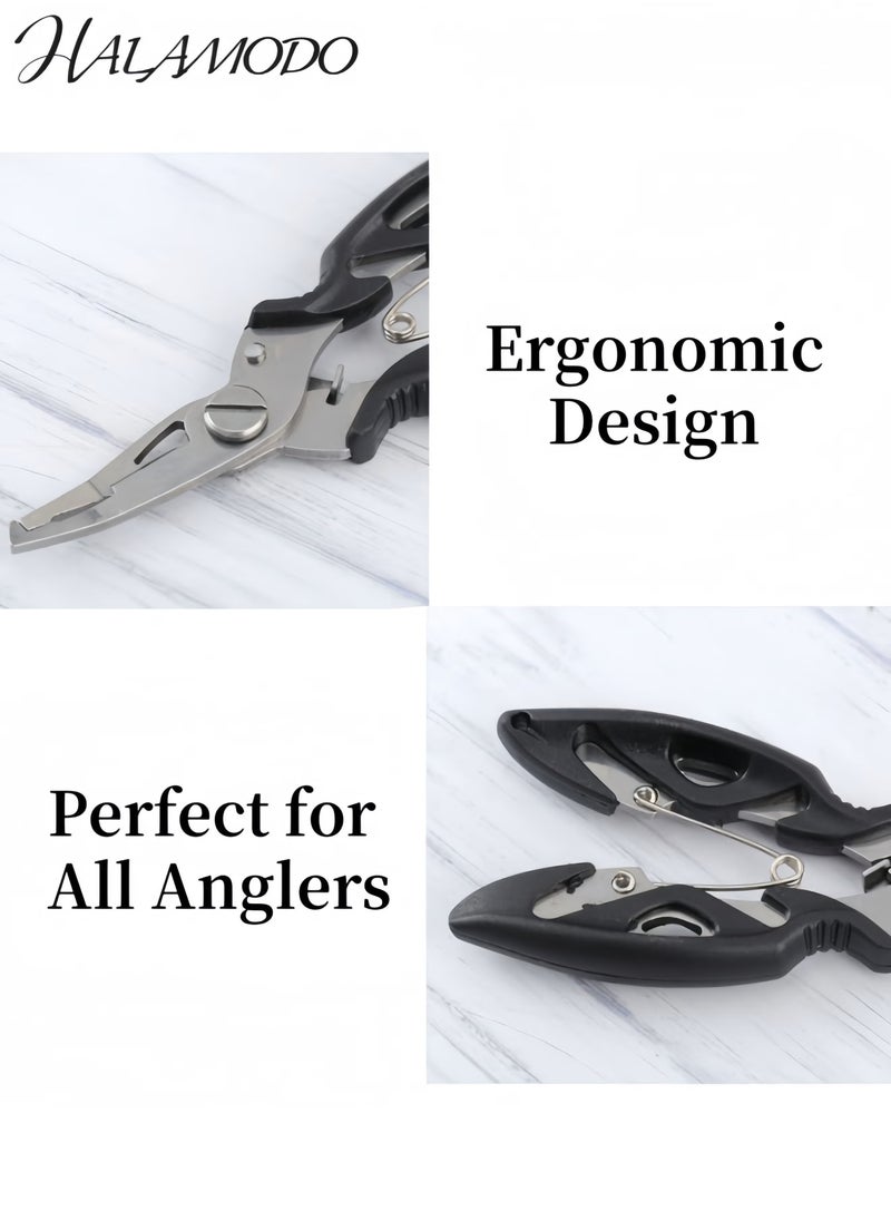 Halamodo Fish Lip Gripper Pliers Fishing Pliers & Gripper Set Muti-Function Hook Remover and Split Ring Pliers for Fly Fishing & Ice Fishing & Fishing Gear Gift for Men - Image 5