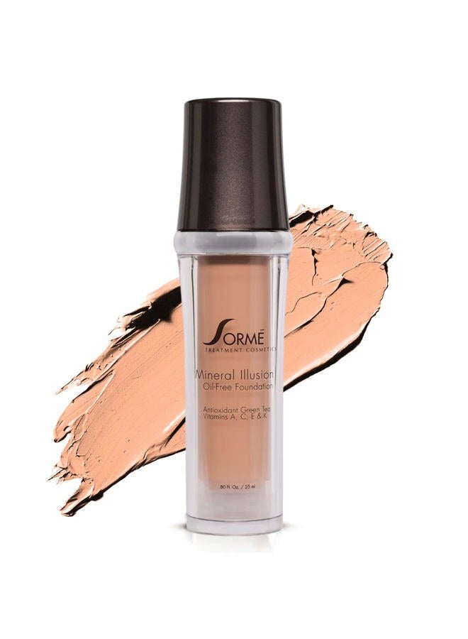SORMÉ Sorme Mineral Illusion Foundation in Golden Light (25ml) | Oil-Free Liquid Foundation | With Shea Butter, Green Tea, and Vitamins A, C, and E | Hydrating Mineral Makeup Foundation for Face and Body - Image 1