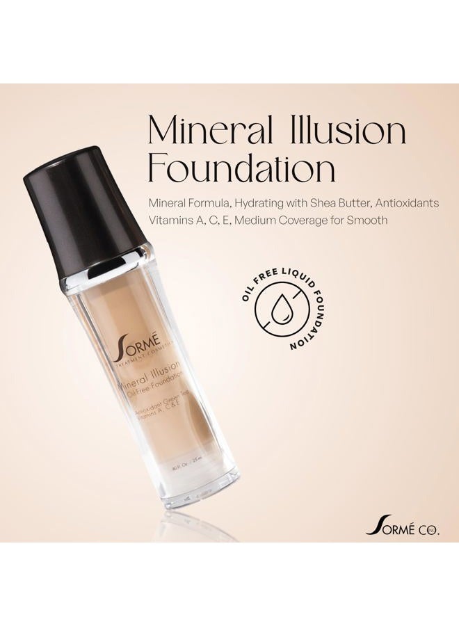SORMÉ Sorme Mineral Illusion Foundation in Golden Light (25ml) | Oil-Free Liquid Foundation | With Shea Butter, Green Tea, and Vitamins A, C, and E | Hydrating Mineral Makeup Foundation for Face and Body - Image 2