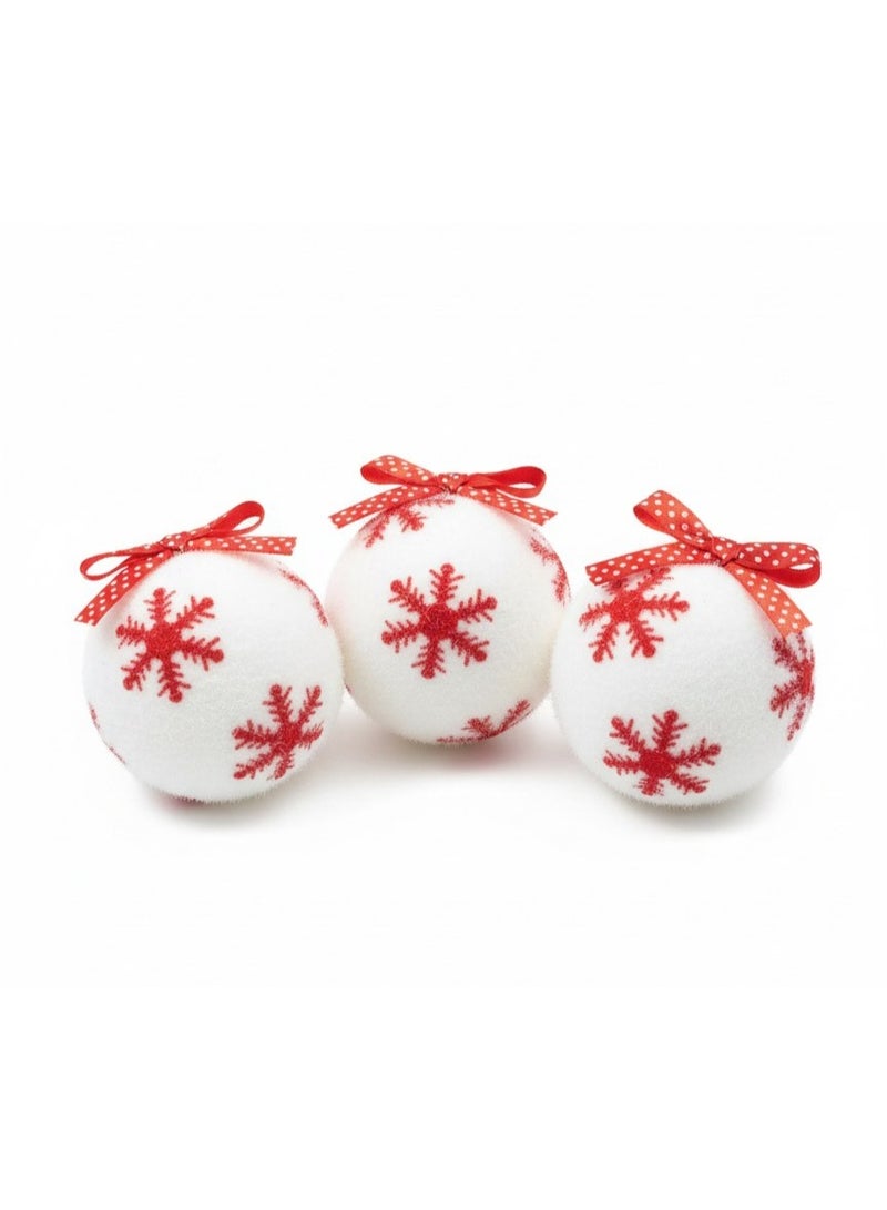 Christmas Tree Decoration .  Cozy Snowdrift Tree Ornament 3 pcs (white) - Image 1