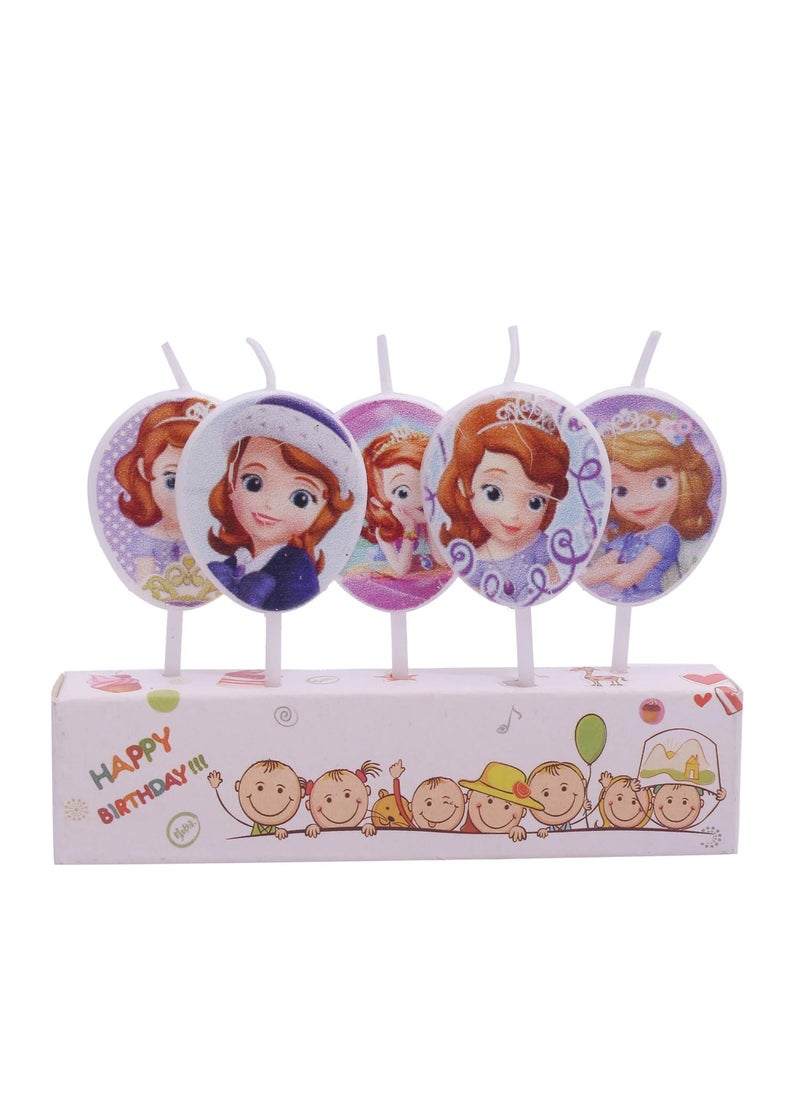 Funcart Funcart Sofia Shape Cake Topper Candle5pcsPack Sofia Themed Birthday Candles Sofia Birthday Topper for Sofia Princess Party Decoration Birthday Baby Shower Halloween Party 