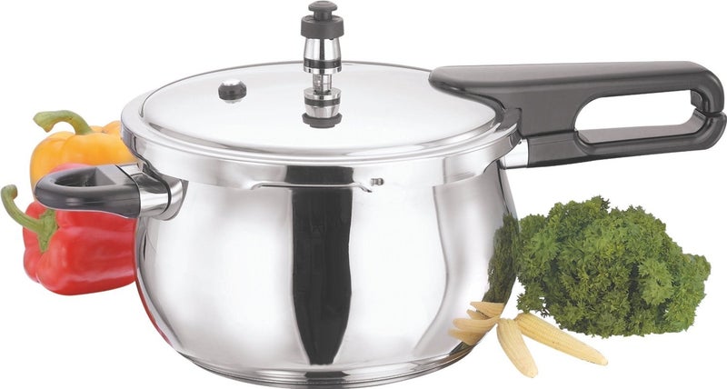Vinod Stainless Steel Splendid Plus Handi Pressure Cooker With Handle - 3.5L (Silver,Free Size), 3.5 Liter - Image 1