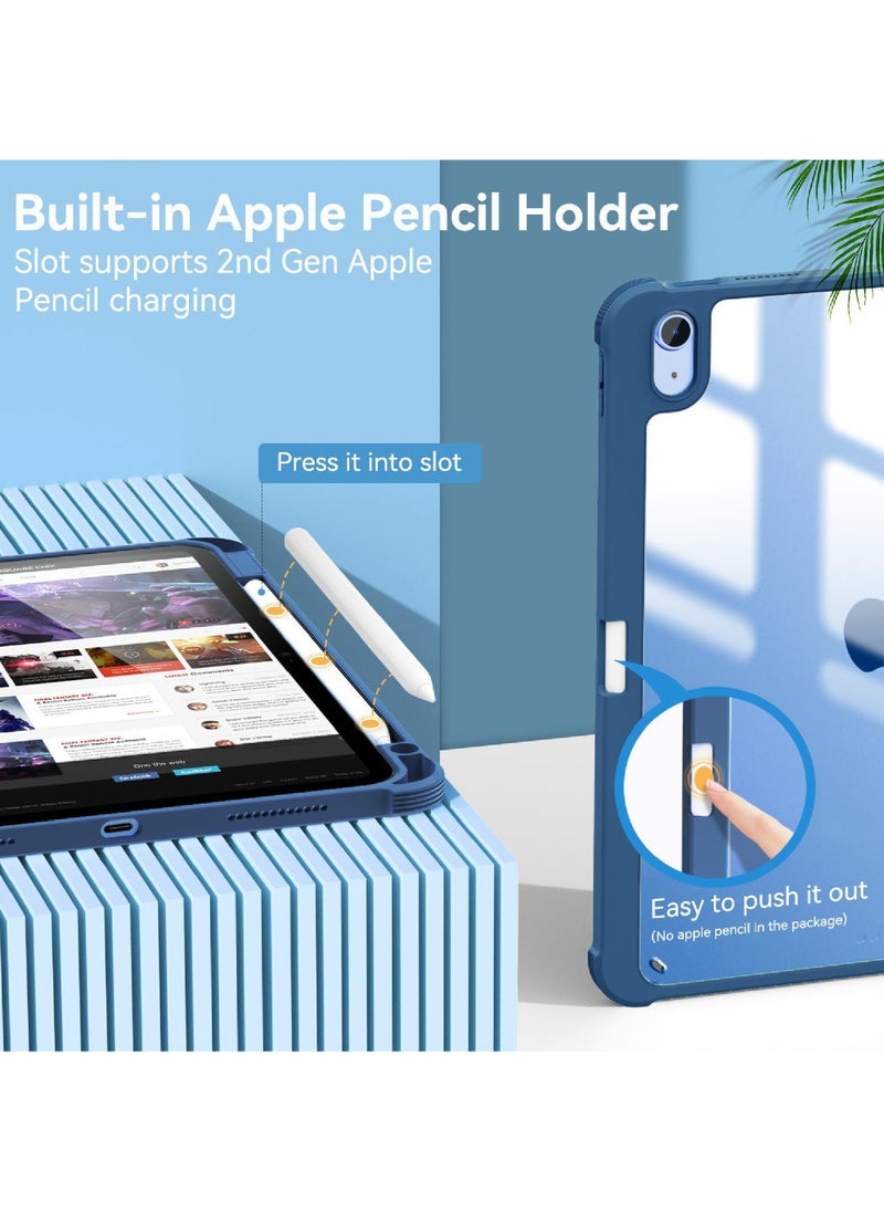 Captaintech iPad 10th Gen Case (2022) – Slim Hybrid Protective Cover with Pencil Holder, Tri-Fold Stand u0026 Clear Back | Auto Sleep/Wake for iPad 10.9 Inch - Image 3