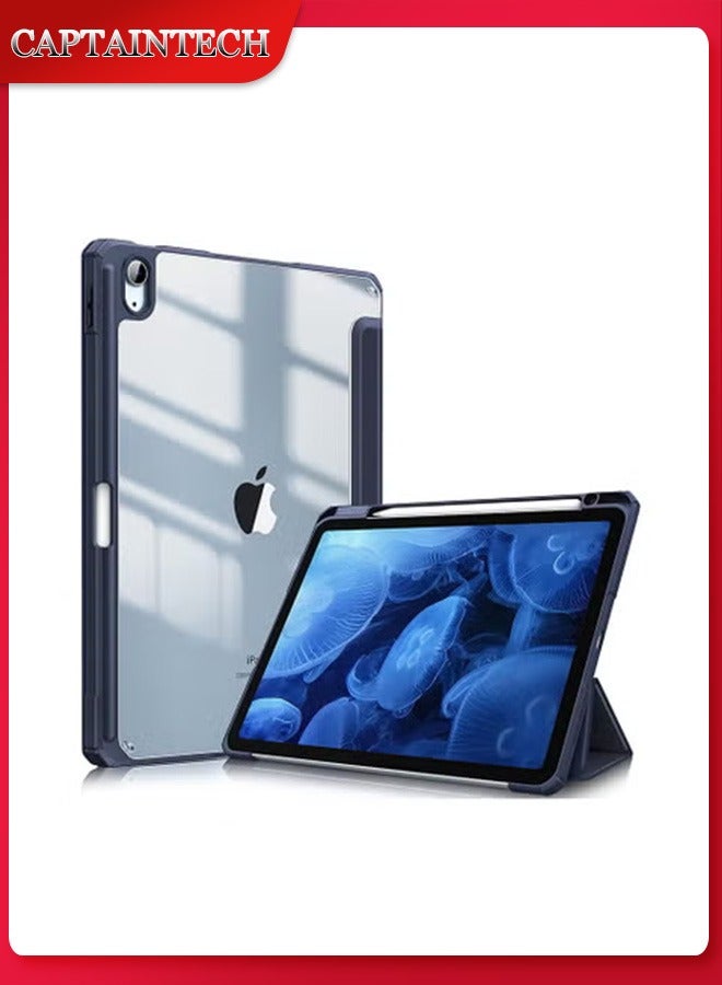 Captaintech iPad 10th Gen Case (2022) – Slim Hybrid Protective Cover with Pencil Holder, Tri-Fold Stand u0026 Clear Back | Auto Sleep/Wake for iPad 10.9 Inch - Image 1
