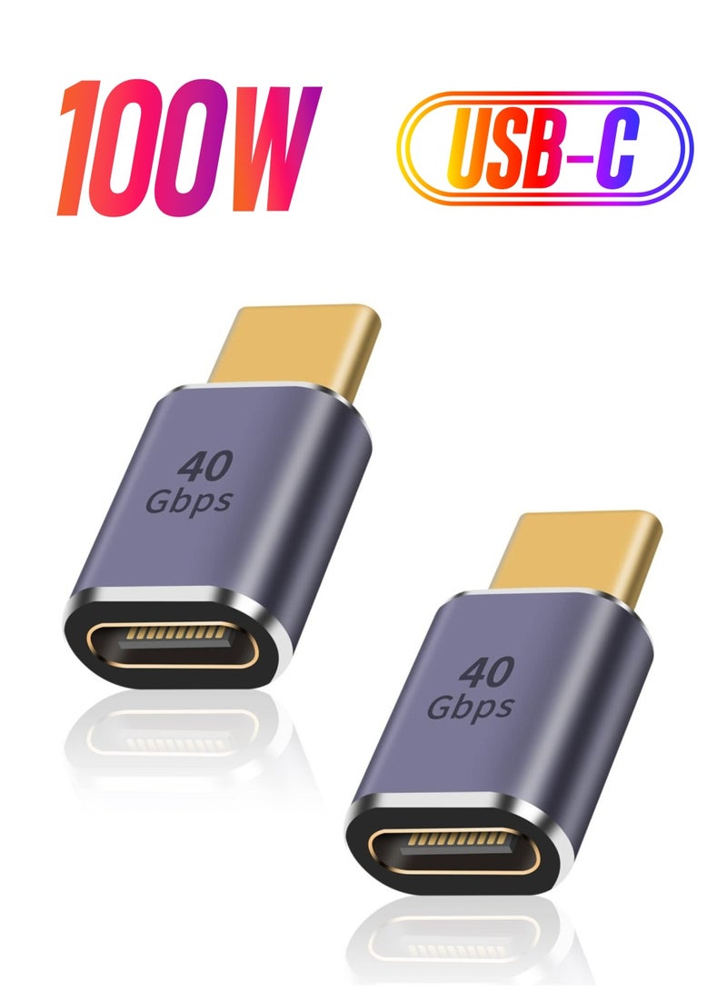 USB male to C female Adapter 40Gbps,USB Type Extender Supports 8k@60HZ and 100W fast charging,USB Female Male,Compatible with Thunderbolt 3/4 (2 PCS) - Image 1