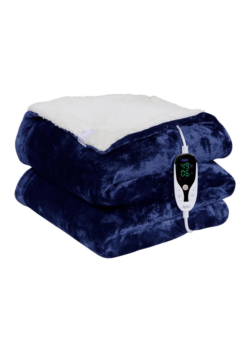 Warmland - Warmland Platinum Range Digital Remote Electric Bed WarmerThrow 60X 60 Double1 to 12 Hr AutoManual Cutoff Digital Display Temp ControlShock Proof 5 Year Replacement Warranty Blue - Image 1