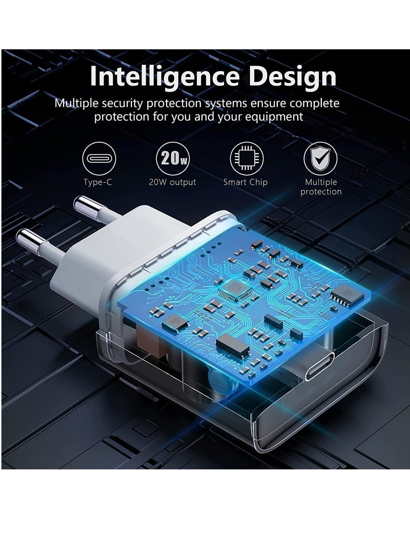 20W Fast USB C Travel Charger Plug Adaptor for iPhone 14/14 Plus/14 Pro/14 Pro Max/13 12 11 SE XR XS Max X, Galaxy, Power Adapter USBC UK Charging - Image 3