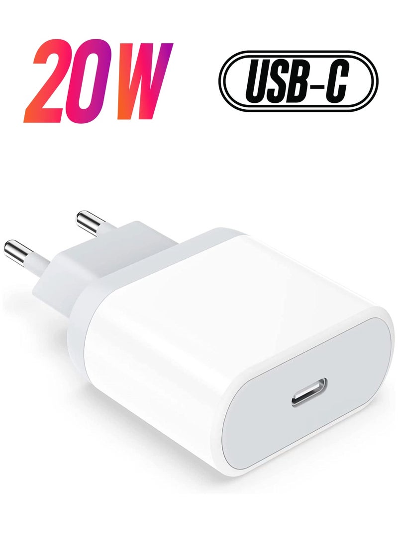 20W Fast USB C Travel Charger Plug Adaptor for iPhone 14/14 Plus/14 Pro/14 Pro Max/13 12 11 SE XR XS Max X, Galaxy, Power Adapter USBC UK Charging - Image 1