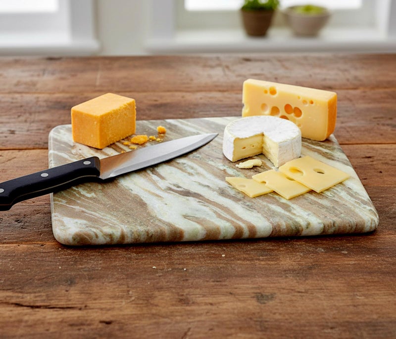 KLEO Marble Chopping Board Cutting Board Cheese Board Cheese Platter - Serve Wine, Cheese and Salami (Beige) - Image 1