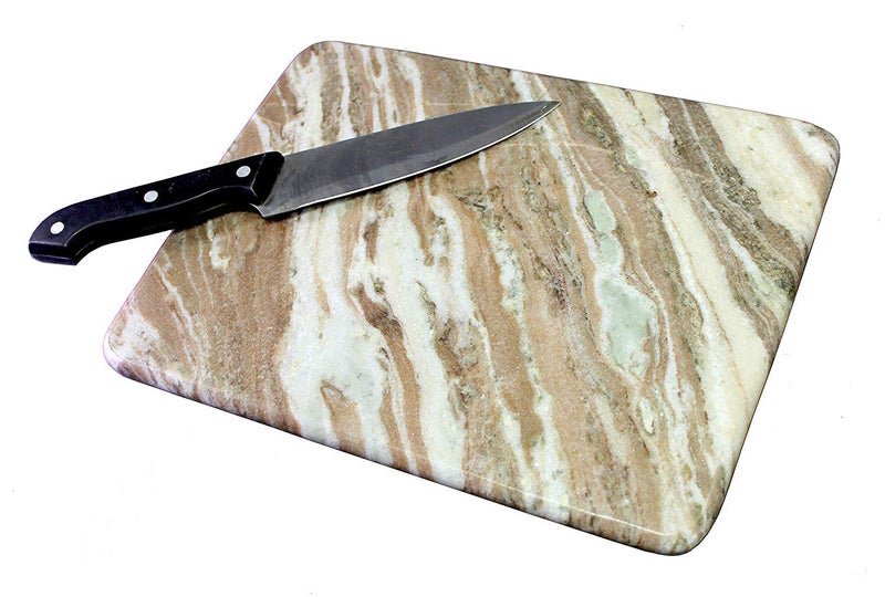 KLEO Marble Chopping Board Cutting Board Cheese Board Cheese Platter - Serve Wine, Cheese and Salami (Beige) - Image 4
