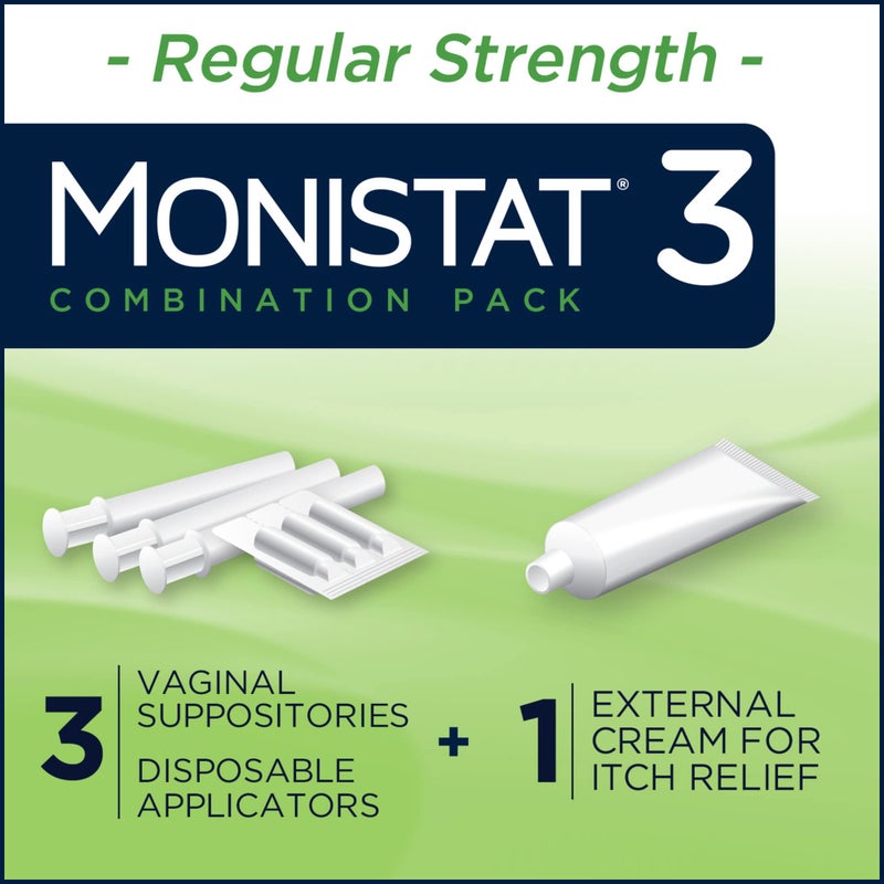 Monistat 3 Day Yeast Infection Treatment for Women, 3 Miconazole Suppository Inserts & External Monistat Anti-Itch Cream Bundle - Image 3