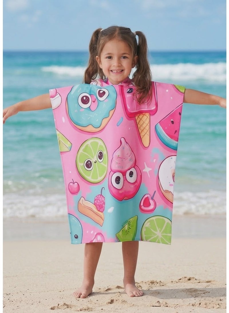 Children's Beach Poncho (65*60cm) Available in Various Designs and Colors, One-Size - Image 1