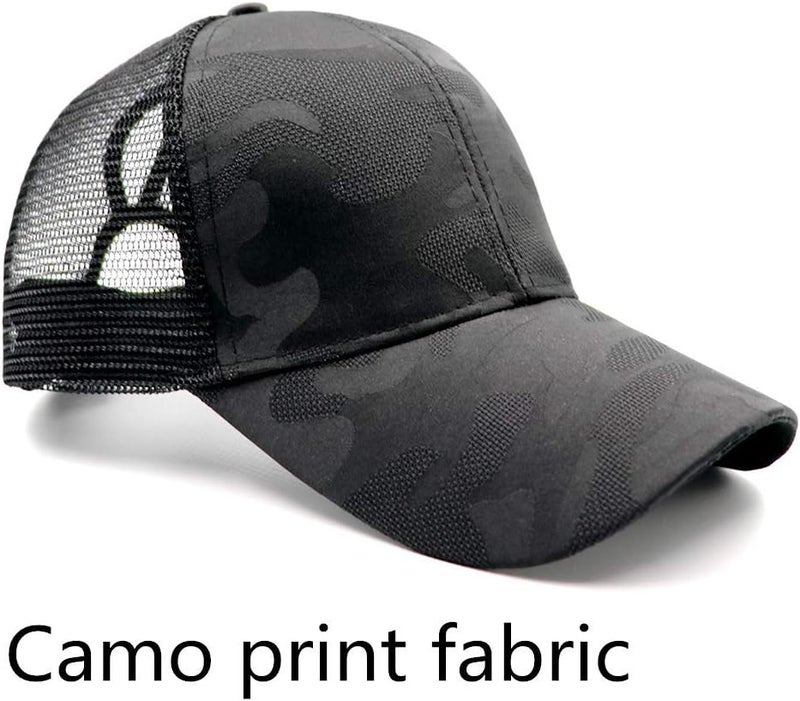 ProMindFun Womens Pony Hat High Ponytail Baseball Cap Girls Messy Bun Caps Camouflage Trucker Bad Hair Day Adjustable Dad Hat - Image 2