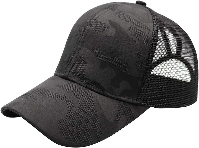 ProMindFun Womens Pony Hat High Ponytail Baseball Cap Girls Messy Bun Caps Camouflage Trucker Bad Hair Day Adjustable Dad Hat - Image 3