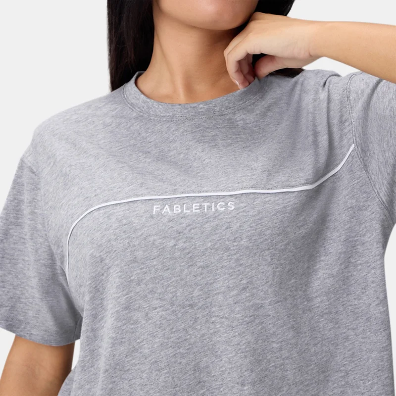 Fabletics Grey Women's Boxy T-Shirt for Women | Best Price UAE