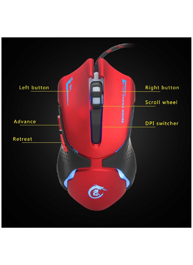 HXSJ HXSJ Ergonomic Optical Professional Esport Gaming Mouse Mice Adjustable 3200 DPI Breathing LED Light 6 Buttons USB Wired for Laptop PC Computer  - Image 3