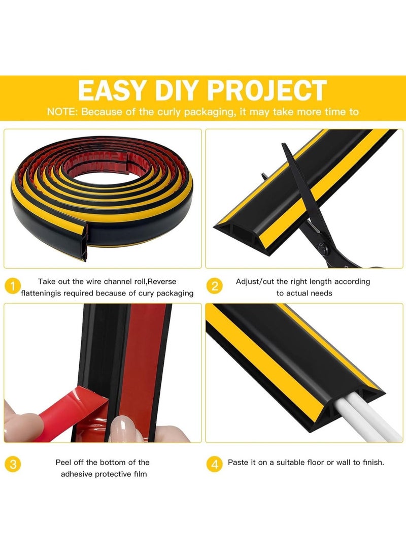 3M Floor Cable Protector – Extra Long Self-Adhesive Rubber Wire Cover for Outdoor Cables, Office, Factory & Garage Use - Image 3