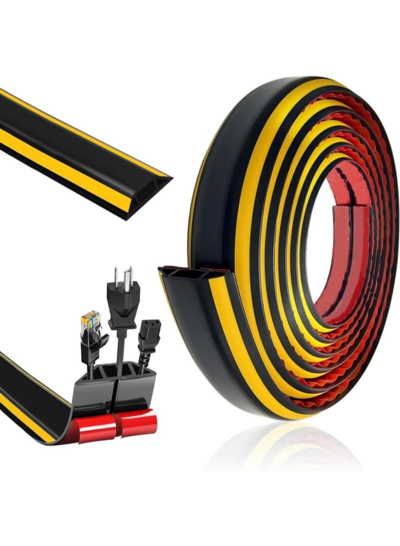 3M Floor Cable Protector – Extra Long Self-Adhesive Rubber Wire Cover for Outdoor Cables, Office, Factory & Garage Use - Image 1