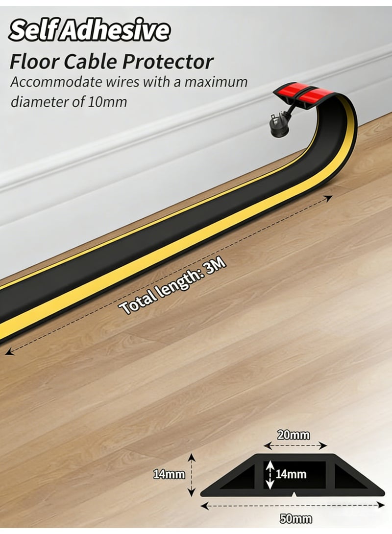 3M Floor Cable Protector – Extra Long Self-Adhesive Rubber Wire Cover for Outdoor Cables, Office, Factory & Garage Use - Image 5
