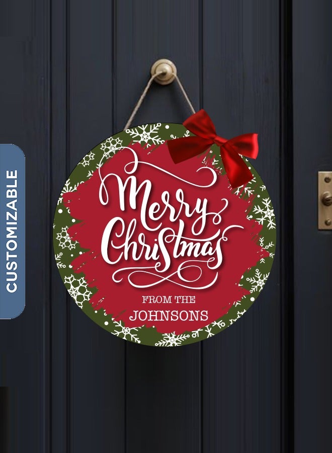 شير ذا لوف  لافتة باب عيد الميلاد الشخصية - ديكور منزلي فريد من نوعه لعيد الميلاد مع اسم مخصص - Image 1