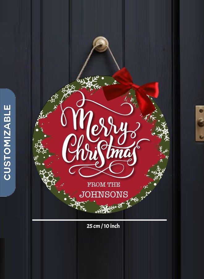 شير ذا لوف  لافتة باب عيد الميلاد الشخصية - ديكور منزلي فريد من نوعه لعيد الميلاد مع اسم مخصص - Image 2