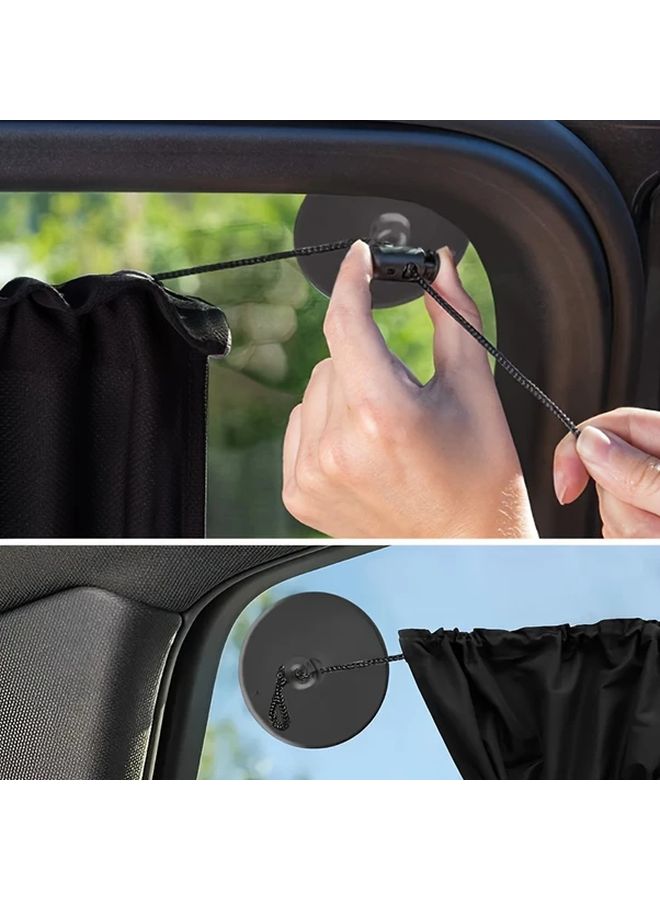 2pcs Car Side Window Sun Shade Curtain Sunblock UV Protection Privacy Blind For Auto Summer - Image 4