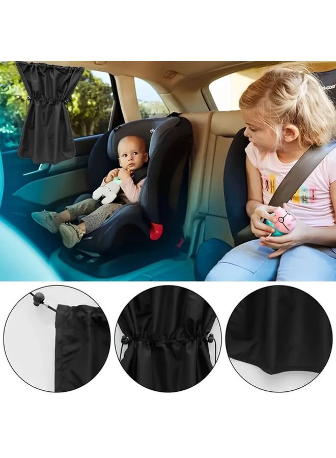 2pcs Car Side Window Sun Shade Curtain Sunblock UV Protection Privacy Blind For Auto Summer - Image 5