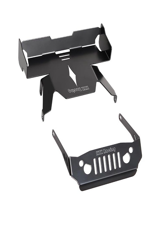 KYX Racing Aluminum Car Body Wing Spoiler Front Grille Face Guard Set Upgrades Accessories for 1/18 RC Crawler Car Axial Capra UTB18 - Image 1
