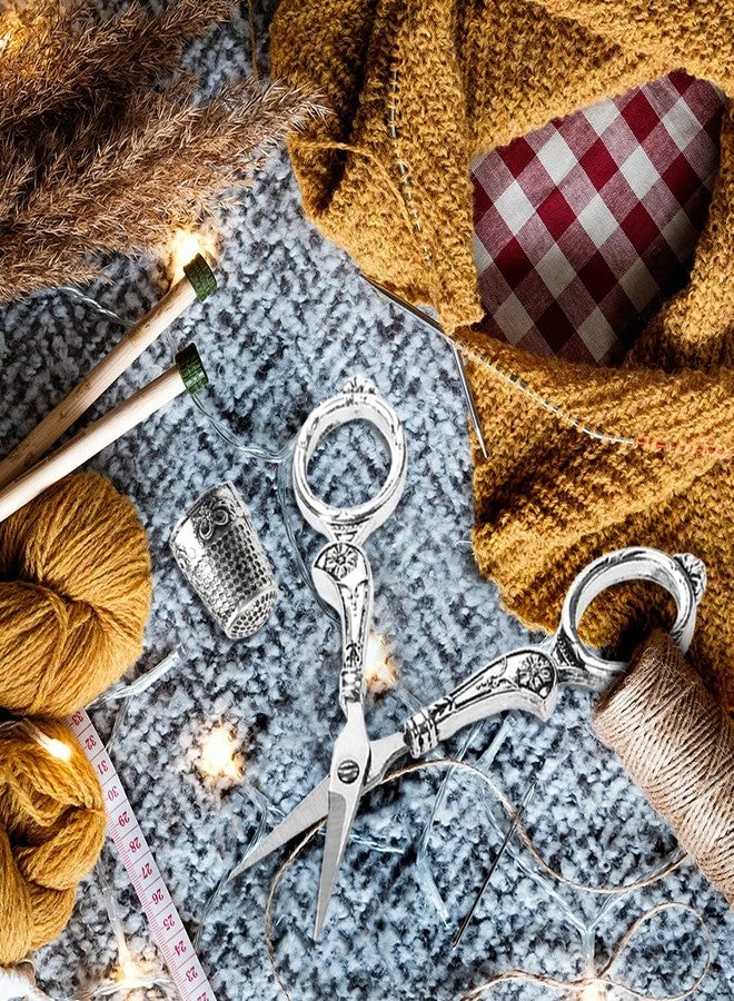 Hicello Scissors Kits, Vintage Sewing Scissors, Thimble and Metal Floss Bobbin Sewing Tools, Needlework Kits Set for Embroidery Cross Stitch Craft DIY - Image 4