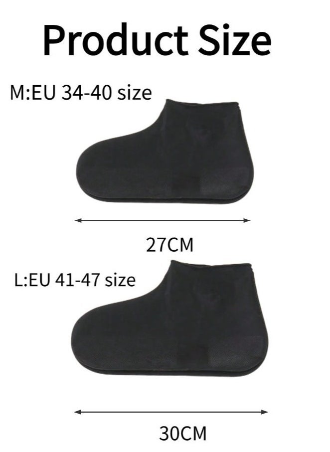 Generic 2 Pairs Waterproof Shoe Covers, Non-Slip Water Resistant Overshoes Silicone Rain Shoe Cover Outdoor cycling Protectors apply to Men, Women  - Image 5