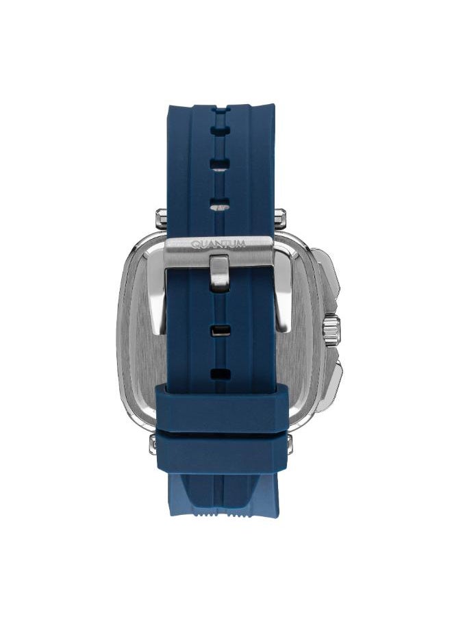 Quantum Men's Multifunction Display Watch With Dark Blue Silicone Strap - PWG1014.059  - Image 3