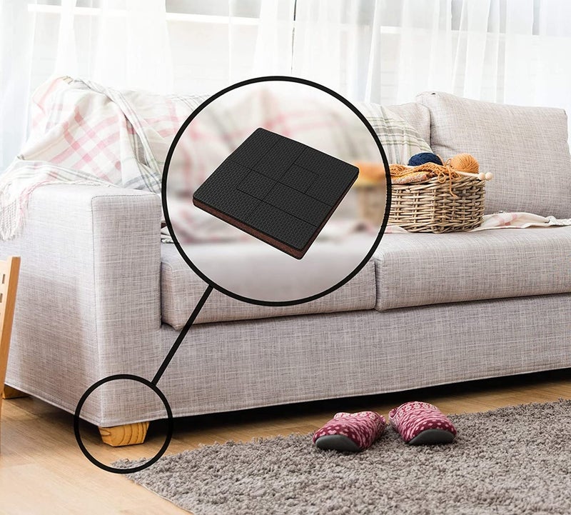 Slipstick GorillaPads Non Slip Furniture Pads/Floor Grippers (Set of 8 Non Skid Floor Protectors) Pre-Scored to Cut to Multiple Size, 4 Inch Square, Black, CB140-8 - Image 4