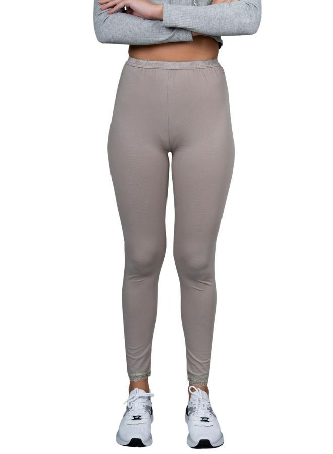 Mei Stylish Super Soft High Waist Ultra Soft Tummy Support Stretchy Leggings Grey  - Image 1