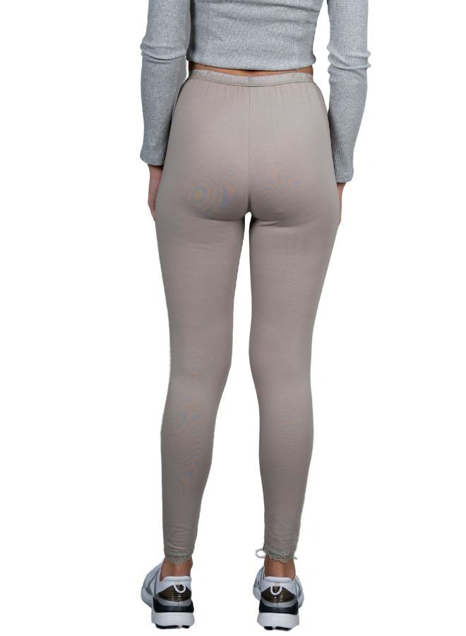 Mei Stylish Super Soft High Waist Ultra Soft Tummy Support Stretchy Leggings Grey  - Image 2